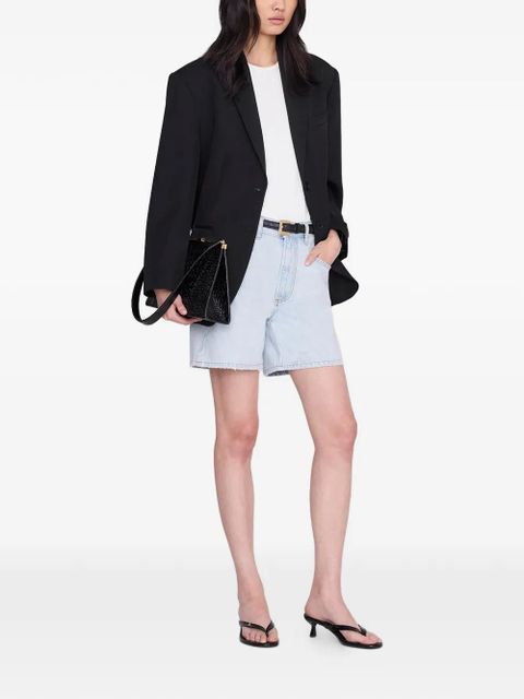 ANINE BING Noelle croc-embossed heeled sandals - Black