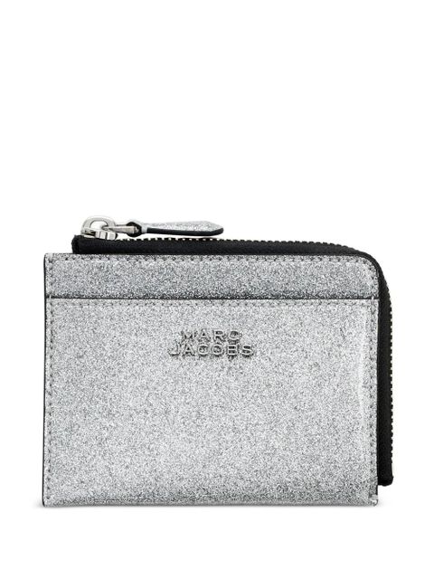 Marc Jacobs The Coated Glitter zip leather wallet - Silver - zdjęcie produktu nr 1