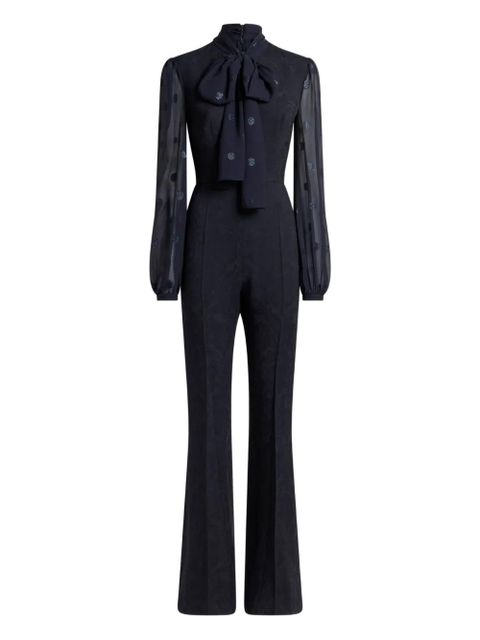 ETRO jacquard bow jumpsuit - Blue - zdjęcie produktu nr 1