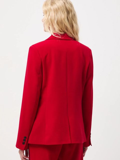 Medicine marynarka damska kolor czerwony jednorzędowa gładka - zdjęcie produktu nr 2
