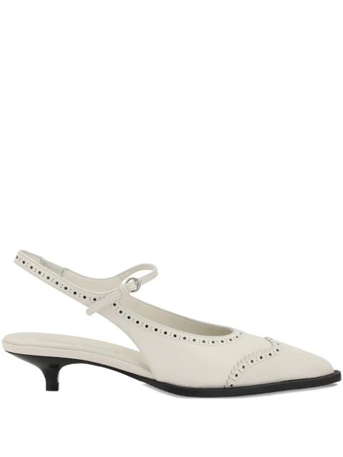Miu Miu slingback leather pumps - White - zdjęcie produktu nr 1