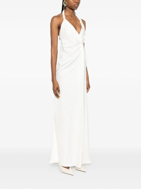 Eleh twisted halterneck maxi dress - White