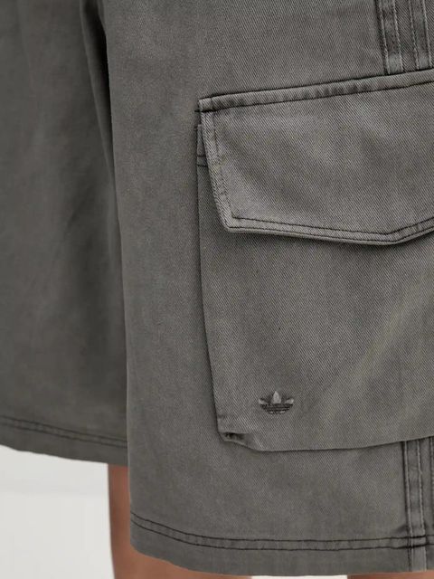 adidas Originals szorty jeansowe Cargo Jorts damskie kolor szary gładkie high waist JD0139 - zdjęcie produktu nr 2
