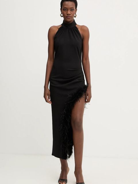 Haveone sukienka kolor czarny maxi dopasowana AVS-P067 - zdjęcie produktu nr 1