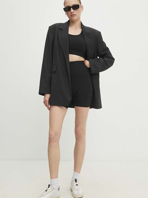 Answear.LAB szorty damskie kolor czarny gładkie high waist