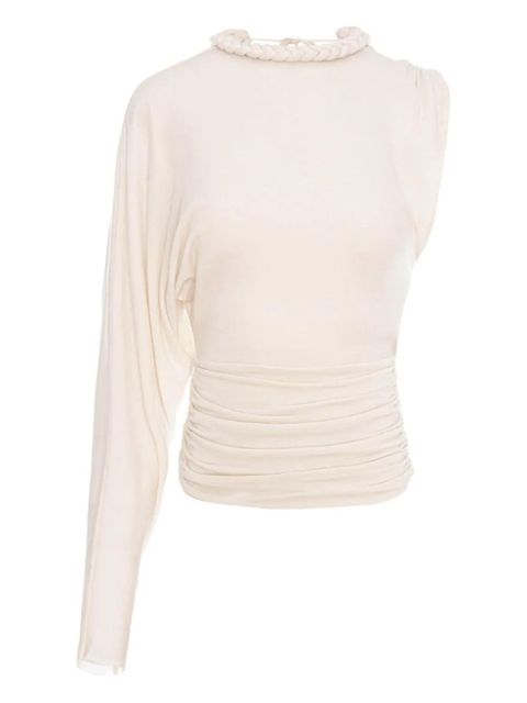 MANURÍ Didi one-sleeve braided-detail blouse - Neutrals - zdjęcie produktu nr 1