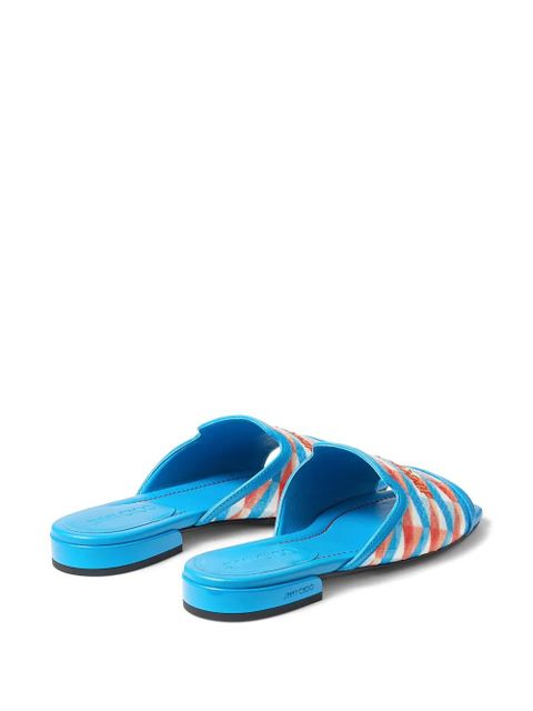 Jimmy Choo Nako diamond-print slides - Blue - zdjęcie produktu nr 2