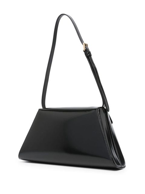 Prada triangle-logo leather shoulder bag - Black