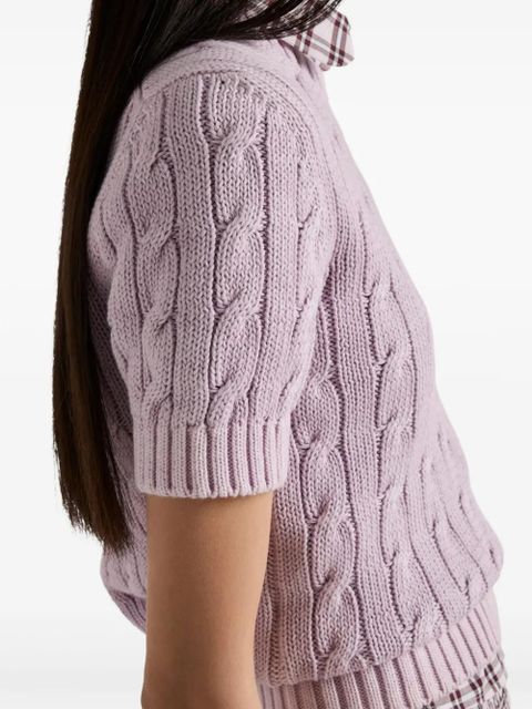 Prada crew-neck cotton jumper - Purple