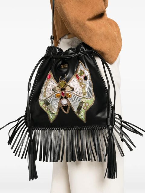 Valentino Garavani fringed shoulder bag - Black - zdjęcie produktu nr 2