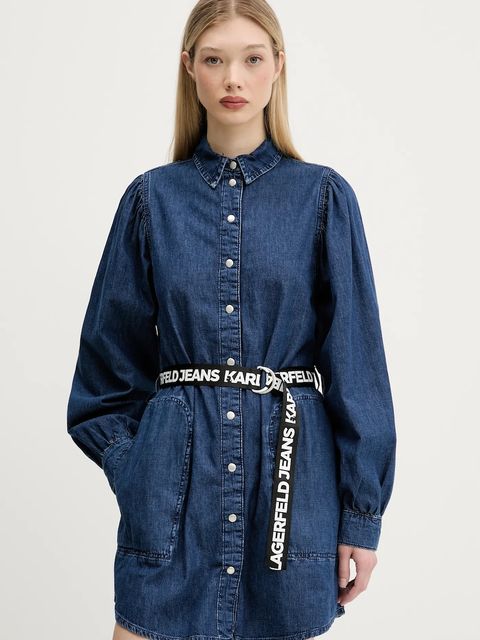 Karl Lagerfeld Jeans sukienka jeansowa kolor granatowy mini prosta A3W13014 - zdjęcie produktu nr 1