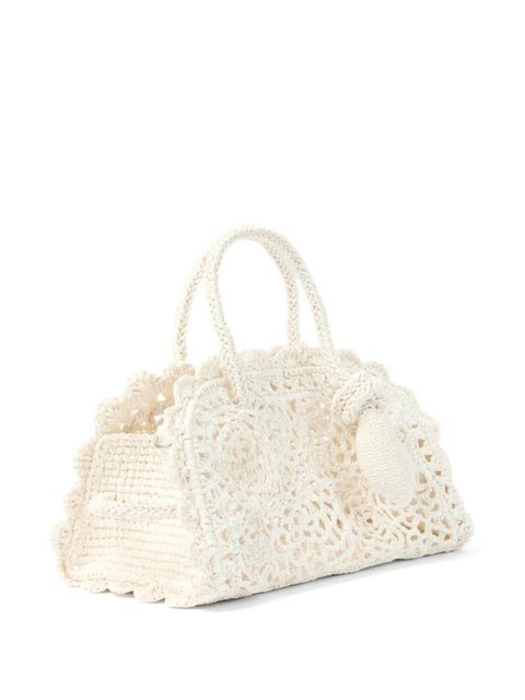 Jacquemus Turismo crochet tote bag - White - zdjęcie produktu nr 2