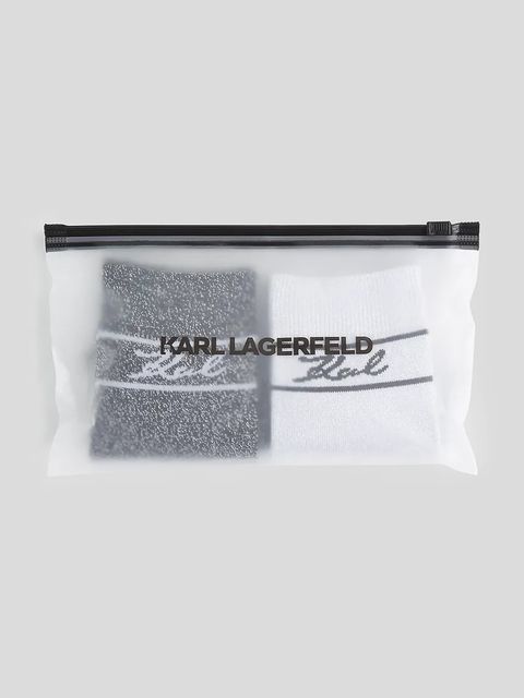 Karl Lagerfeld skarpetki 2-pack K/SIGNATURE damskie kolor biały A3W43002