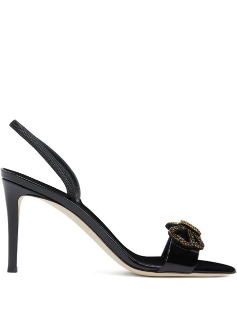 Giuseppe Zanotti Zari bow-embellished slingback sandals - Black - zdjęcie produktu nr 1