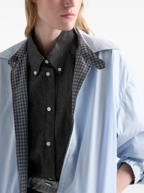 Prada short-sleeved chambray shirt - Blue