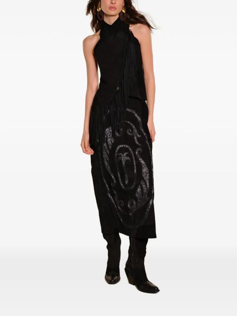 Johanna Ortiz Sonora fringed halterneck top - Black - zdjęcie produktu nr 2