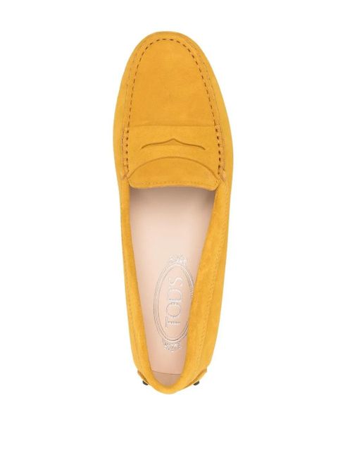 Tod's penny-slot suede loafers - Yellow