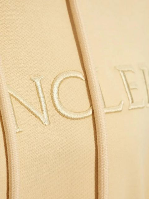 Moncler logo-embroidered cotton hoodie - Neutrals - zdjęcie produktu nr 2