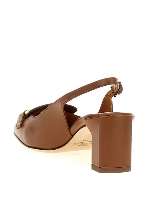 Tod's 50mm leather slingback pumps - Brown - zdjęcie produktu nr 2