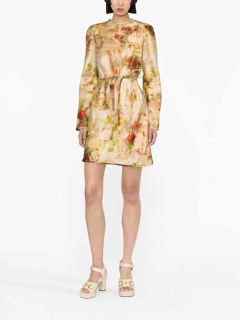 ZIMMERMANN Luminosity floral-print silk minidress - Neutrals