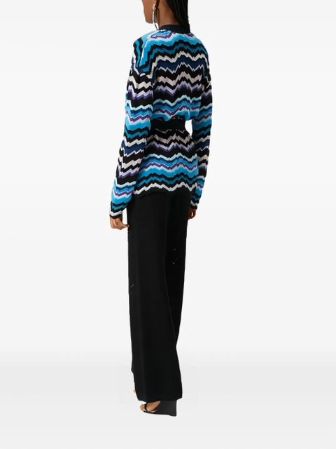 Missoni chevron tie cardigan - Blue - zdjęcie produktu nr 2