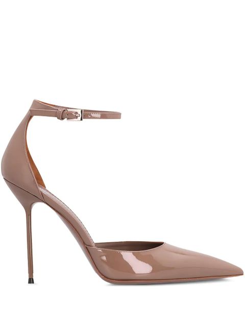 Paris Texas 105mm Lidia ankle-strap patent-leather pumps - Neutrals - zdjęcie produktu nr 1