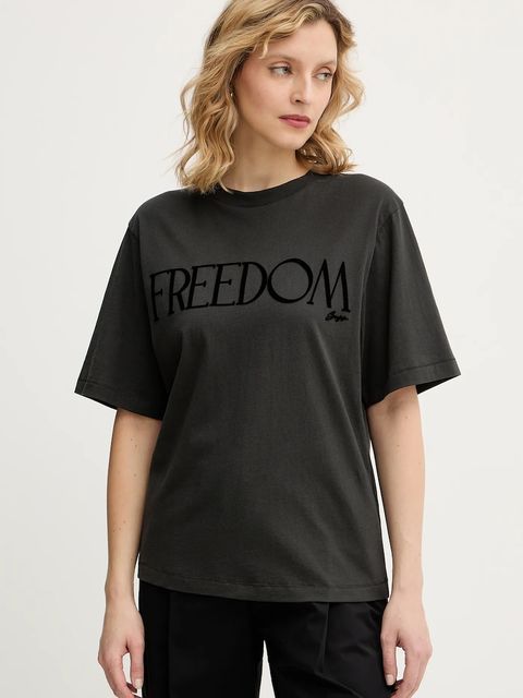 BOSS Orange t-shirt bawełniany damski kolor szary 50556993 - zdjęcie produktu nr 1