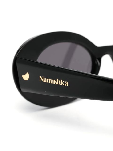 Nanushka Giva oval-frame sunglasses - Black