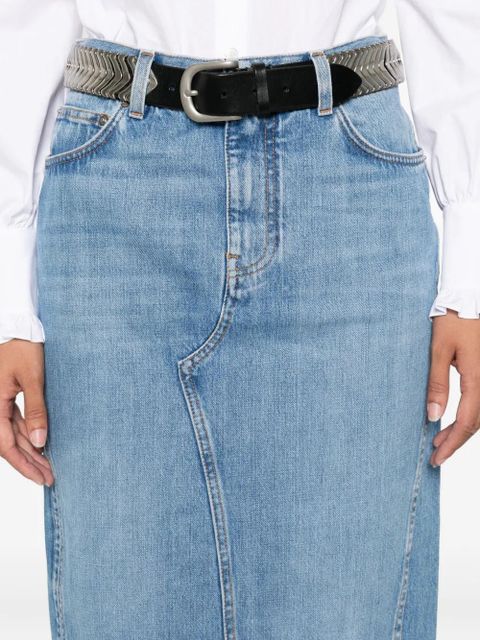 Givenchy side-split denim mid-lenght straight skirt - Blue