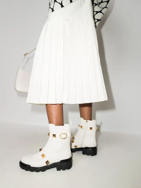 Valentino Garavani Roman Stud biker boots - White