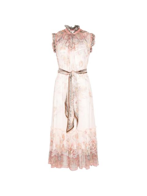 ZIMMERMANN Alchemy ruffled paisley midi dress - Pink - zdjęcie produktu nr 1