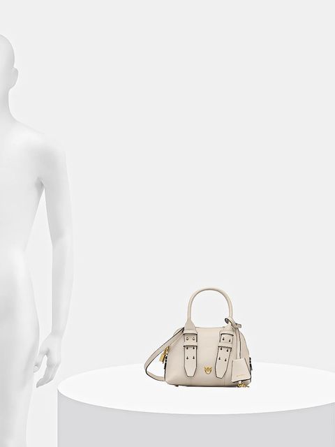 Pinko torebka skórzana kolor beżowy 105333 A0QO