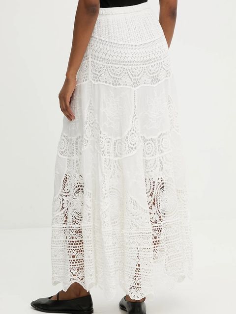Answear.LAB spódnica kolor biały maxi rozkloszowana