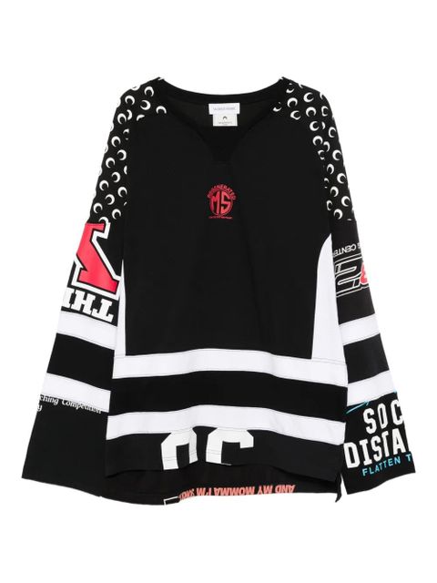 Marine Serre graphic long-sleeves t-shirt - Black