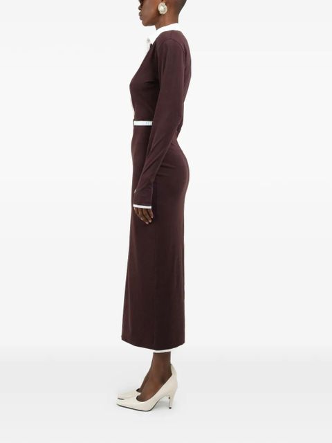 Rowen Rose long-sleeves V-neck maxi dress - Brown