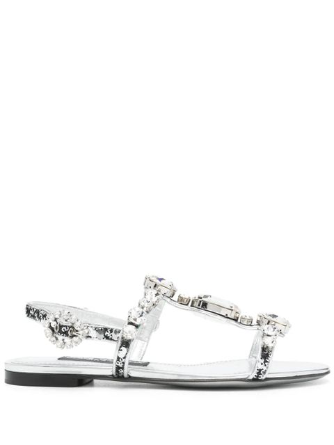 Dolce & Gabbana crystal-embellished sandals - Silver - zdjęcie produktu nr 1