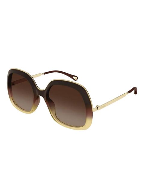 Chloé Eyewear oval-frame sunglasses - Brown - zdjęcie produktu nr 2