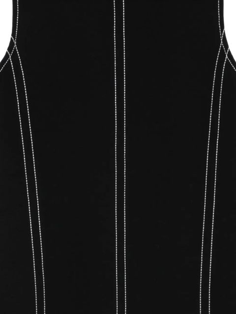 AMI Paris stitching detail ruffled dress - Black