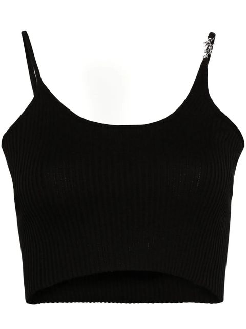AMIRI logo-plaque ribbed-knit top - Black - zdjęcie produktu nr 1