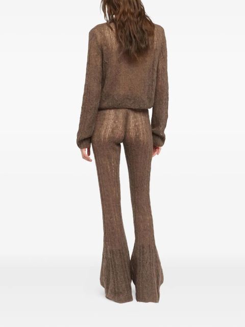 Alanui Desert Drift V-neck top - Brown