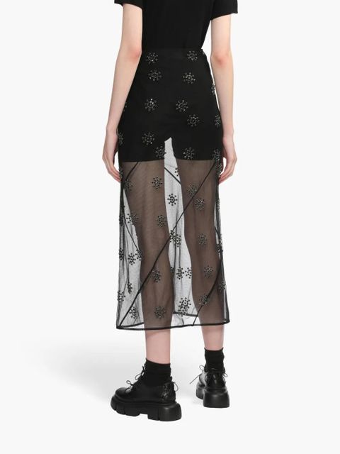Simone Rocha crystal-embellished skirt - Black