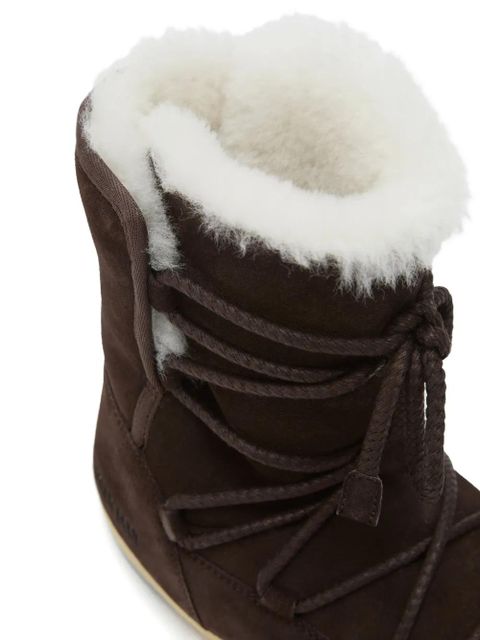 Moon Boot EVX lace-up shearling boots - Brown