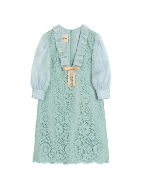 Valentino Garavani lace-pattern minidress - Blue - zdjęcie produktu nr 1