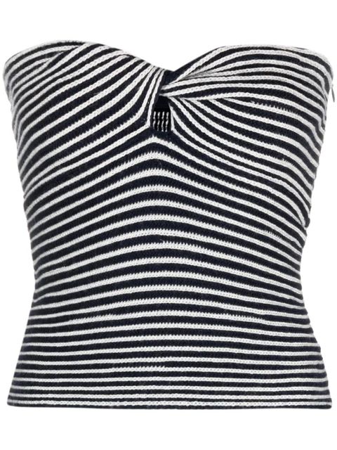 Zadig&Voltaire Twista striped crochet-knit wool top - White - zdjęcie produktu nr 1
