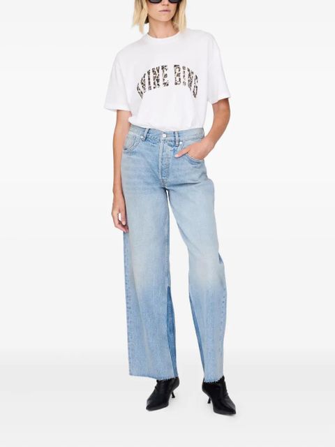 ANINE BING Walker leopard-print logo T-shirt - Neutrals - zdjęcie produktu nr 2