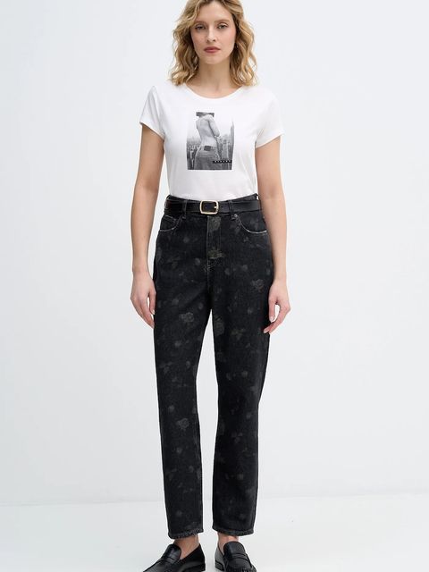 Sisley t-shirt bawełniany damski kolor beżowy 3I1XL107Z - zdjęcie produktu nr 2