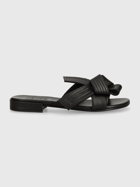 Kenzo klapki skórzane Oki Leather Mules damskie kolor czarny FE62MU125L79.99