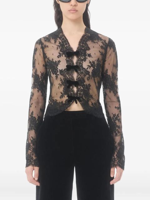 Valentino Garavani lace-panel top - Black