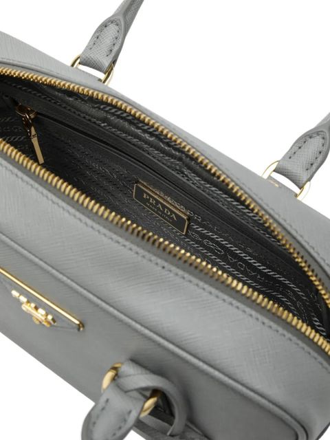 Prada triangle-plaque tote bag - Grey