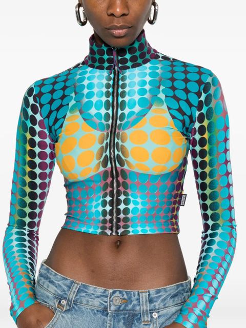 Jean Paul Gaultier long-sleeve zip-fastening top - Blue